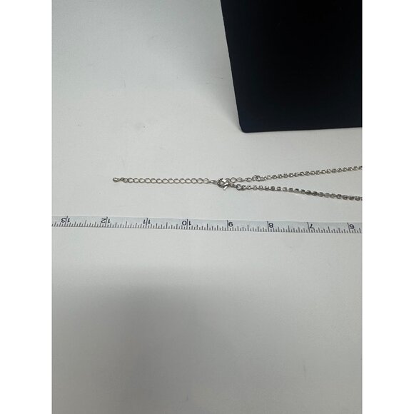 Fashion By Michaelangelo Silver Tone Rhinestone Drop Earrings And Necklace - Picture 8 of 9